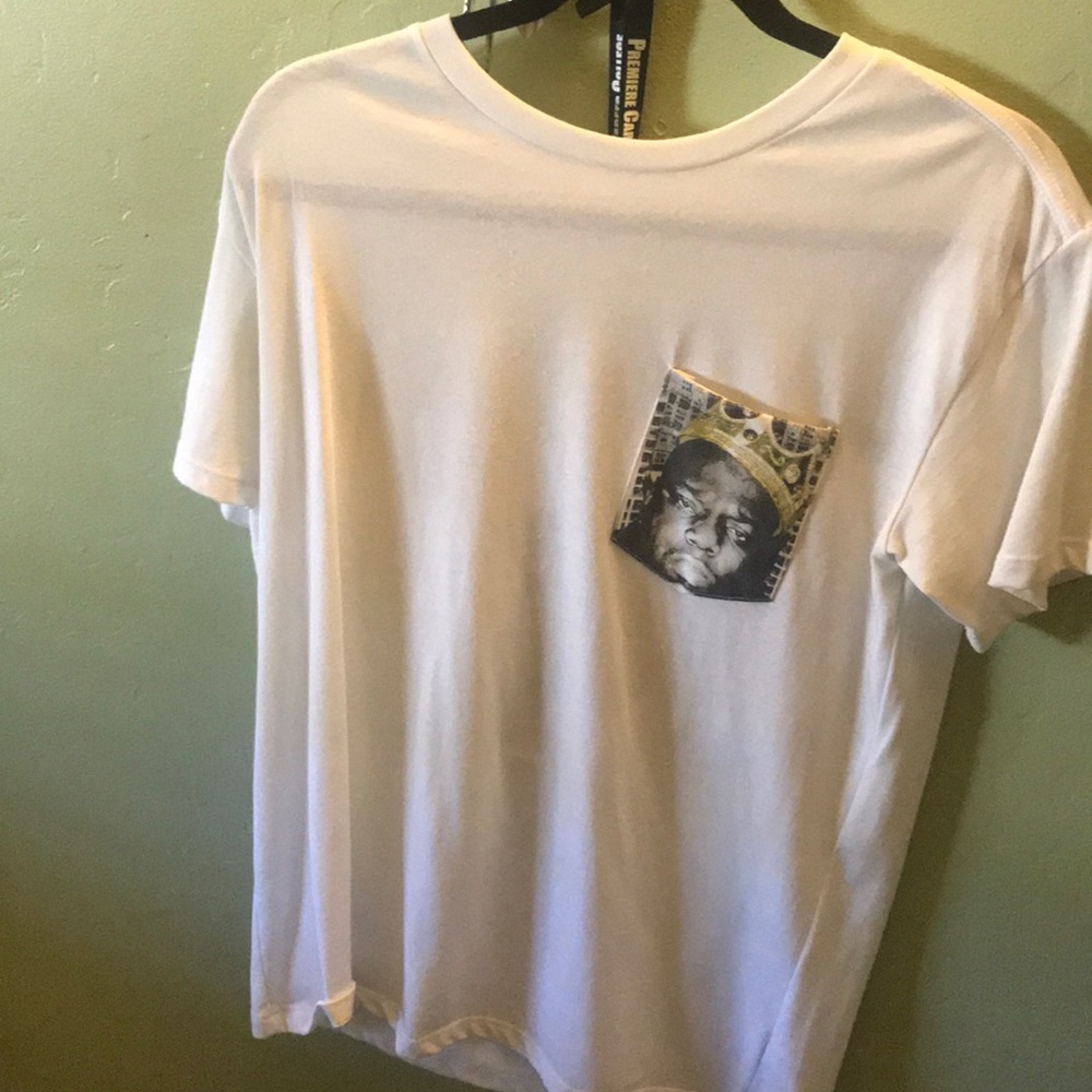 White biggie t-shirt.